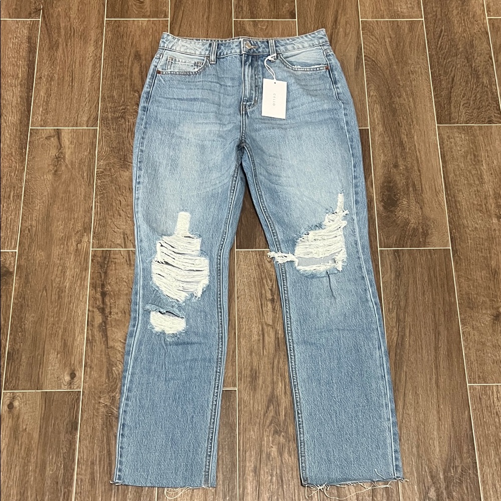 Distressed Blue Jeans